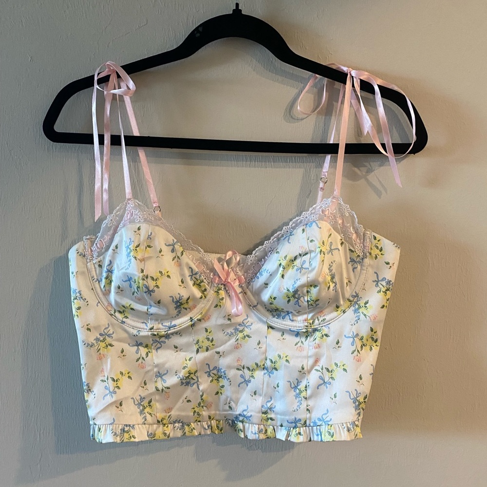 For Love and Lemons floral bustier